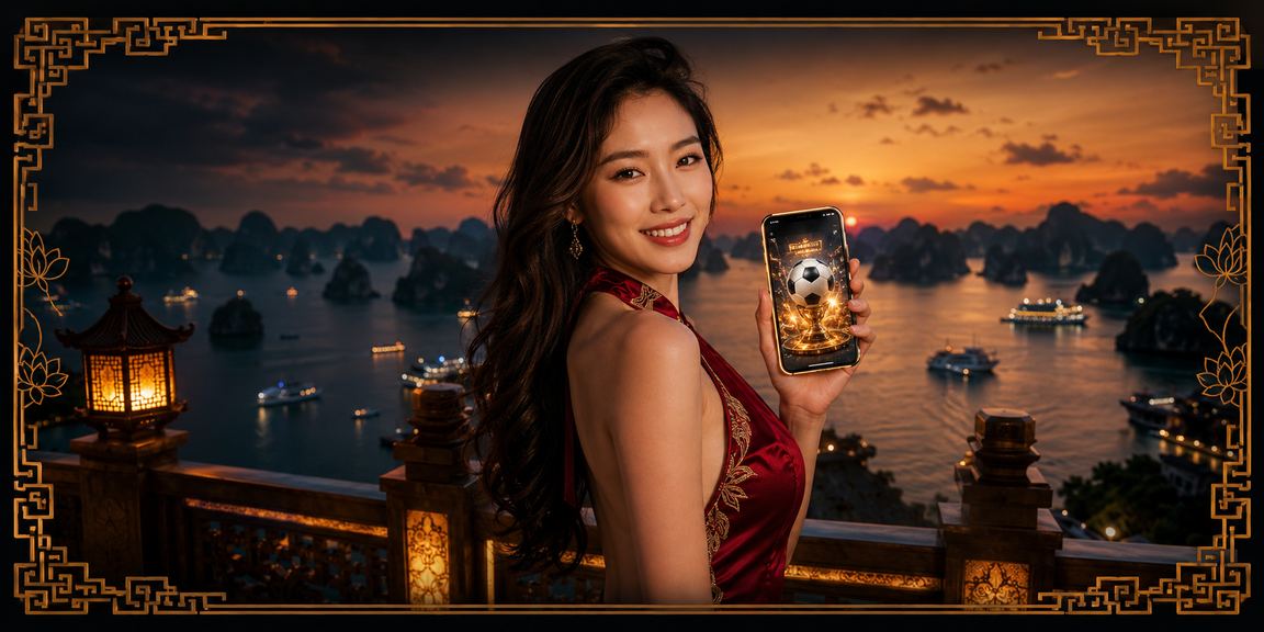 Người dùng Hạ Long xem kèo bóng đá và nhận thưởng trên bãi biển qua điện thoại